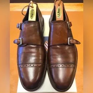 Joseph Abboud Mahogany Monk Straps Joseph Abboud Single Monk Strap Wingtip Brogue Dress Shoe  main image 4